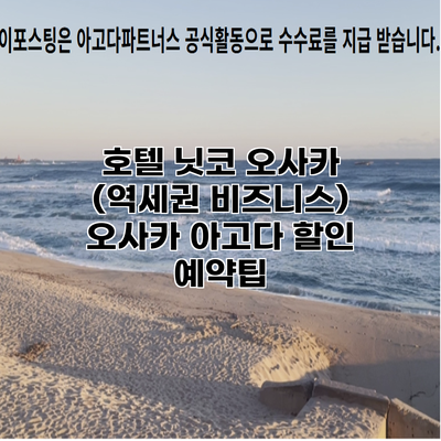 호텔 닛코 오사카 (역세권 비즈니스) 오사카 아고다 할인 예약팁